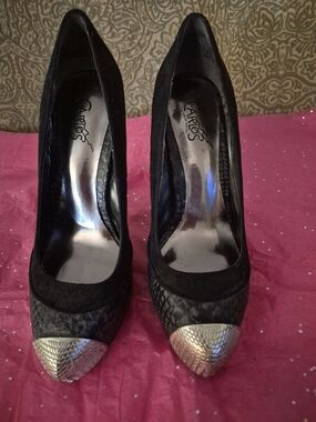 Black Suede Heels By Carlos Santana